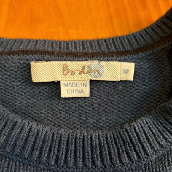 BODEN S Navy Blue Shoulder Button Crewneck Sweater Jumper Yak Wool - Picture 5 of 5